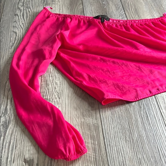 BCBG Vibrant Pink Asymmetrical Top - Picture 3 of 4